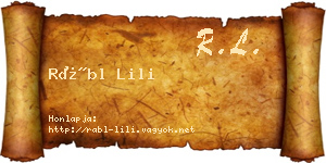 Rábl Lili névjegykártya
